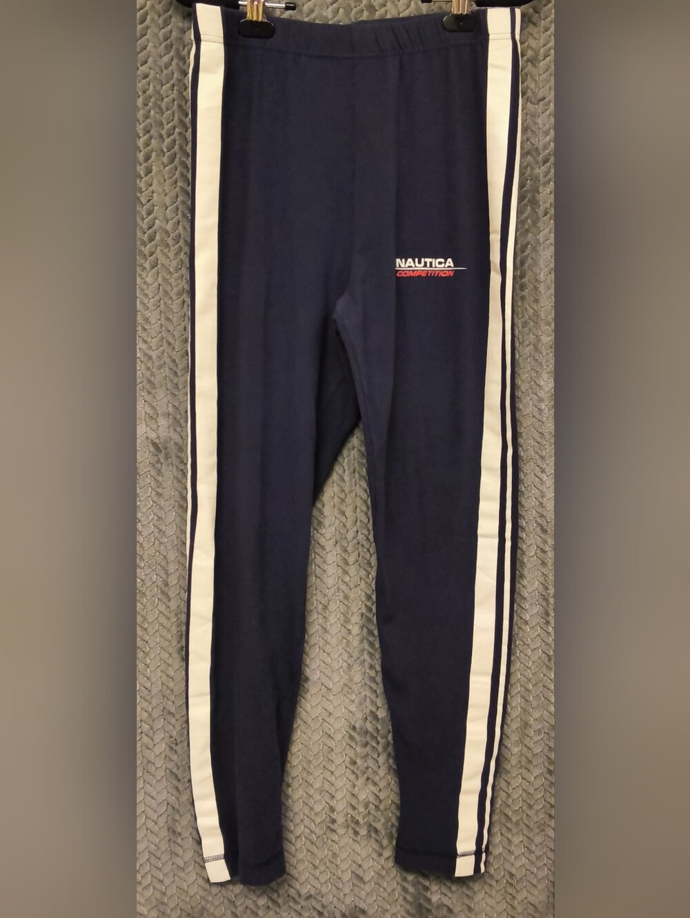 Nautica Competition Navy Track Pants with White Stripes